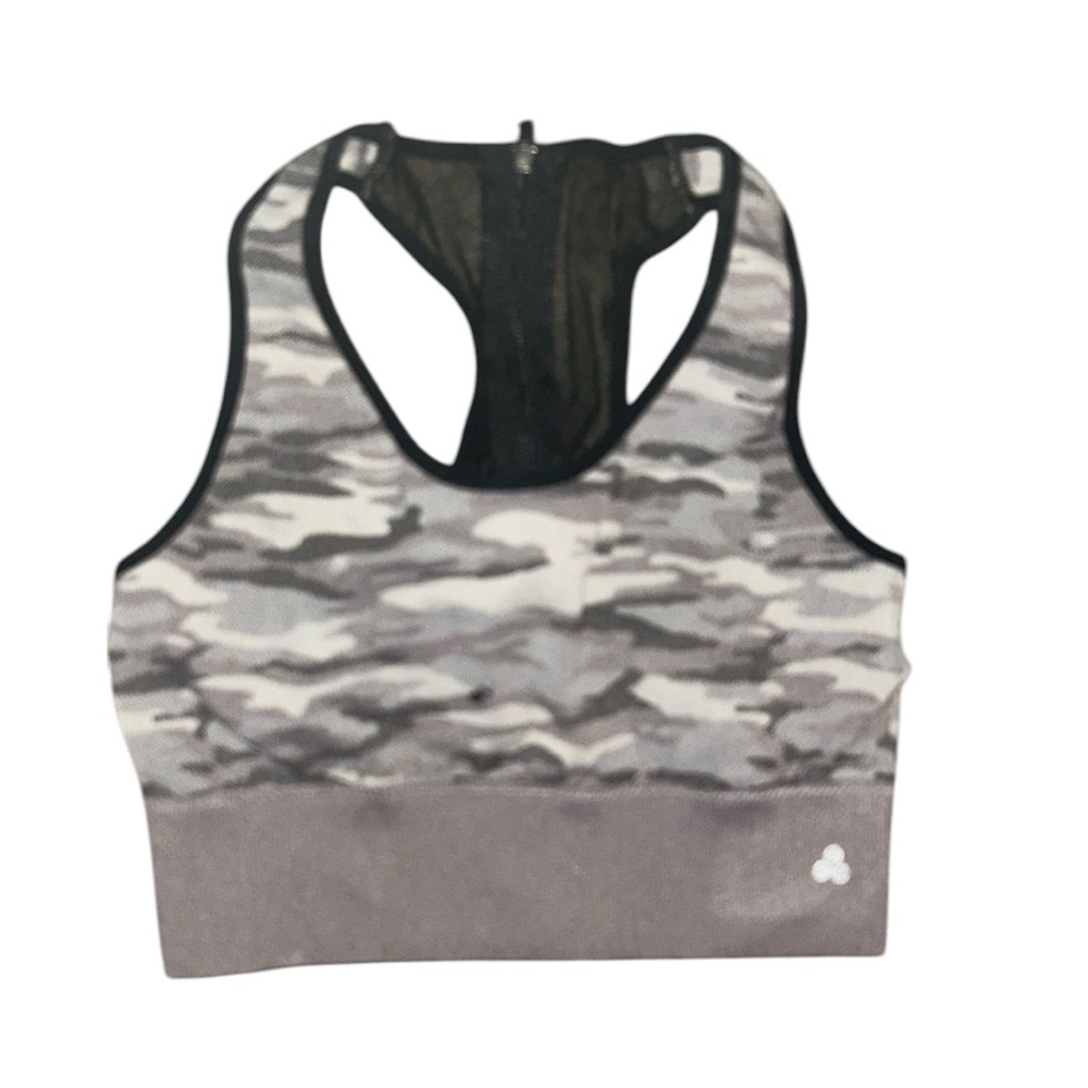 Soho Gray and Black Racerback Sports Bra